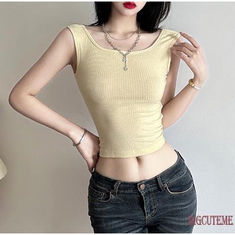Áo Tank Top Không Tay Cổ Tròn Thắt Nơ Thời Trang Mùa Hè Cho Nữ