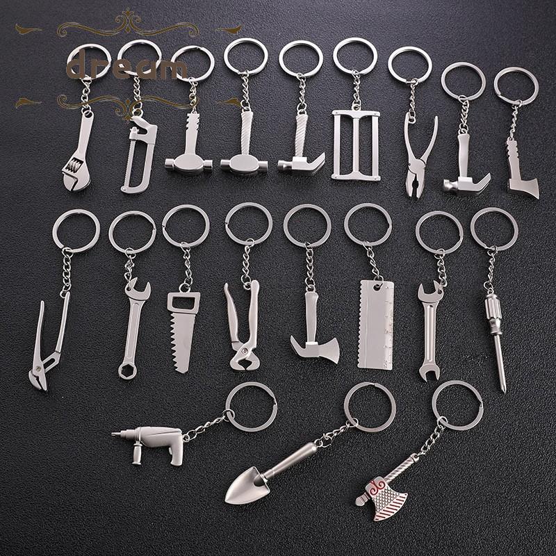 【DREAMLIFE】Unique Metal Wrench Keychain Compact 3D Keyring Cute Car Key Ring Chain