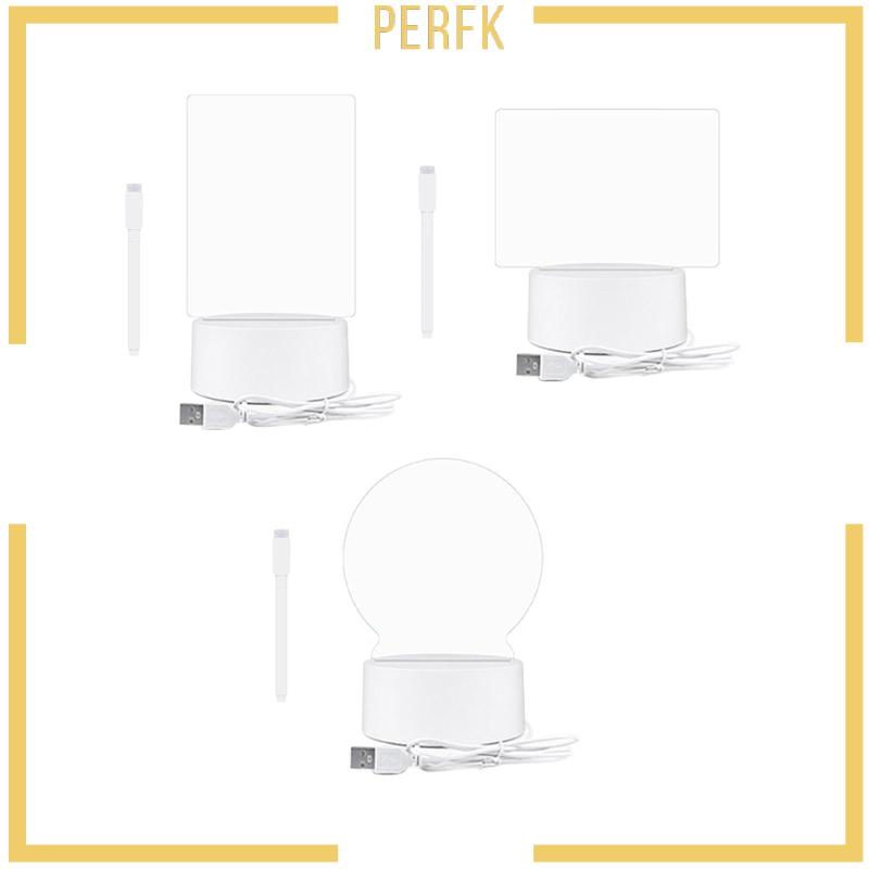 Bảng Viết Có Đèn LED Và Giá Đỡ Ghi Chú Bằng Acrylic Trong Suốt Tiện Dụng Cho Trường Học / Quán Bar