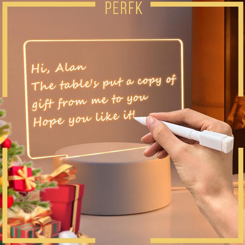 Bảng Viết Có Đèn LED Và Giá Đỡ Ghi Chú Bằng Acrylic Trong Suốt Tiện Dụng Cho Trường Học / Quán Bar