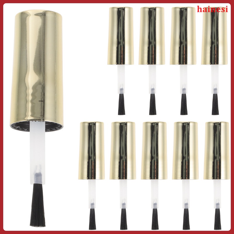 Set 10 Vỏ Bọc Chai Sơn Móng Tay Kèm Cọ Thay Thế