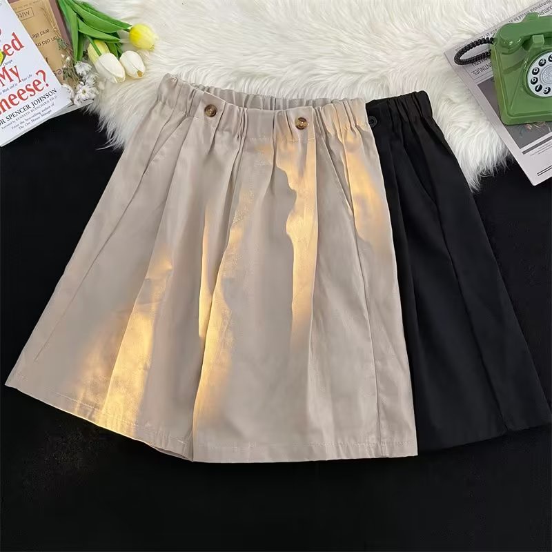 Quần Short Dáng Suông Màu Cà Phê Phong Cách Retro Nhật Bản Cho Nam Giới