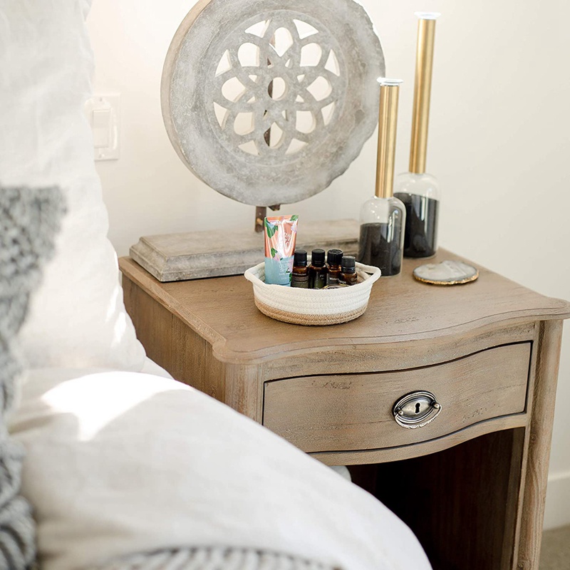 Set 5 Giỏ Tròn 100% Cotton Tự Nhiên Đựng Đồ Chơi Cho Bé