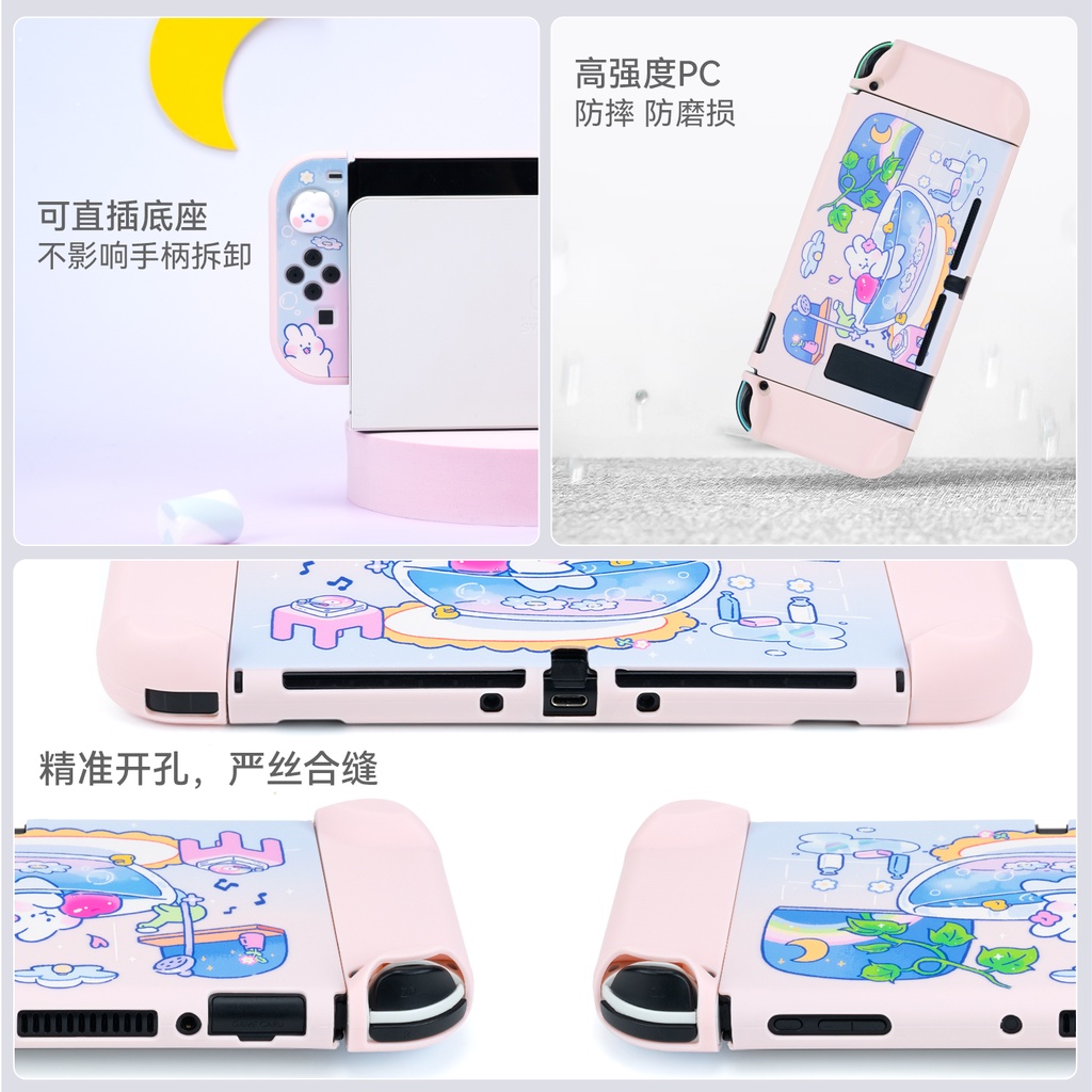 Ốp Cứng Bảo Vệ Máy Chơi Game Nintendo Switch Và Switch OLED Hình Thỏ Đáng Yêu