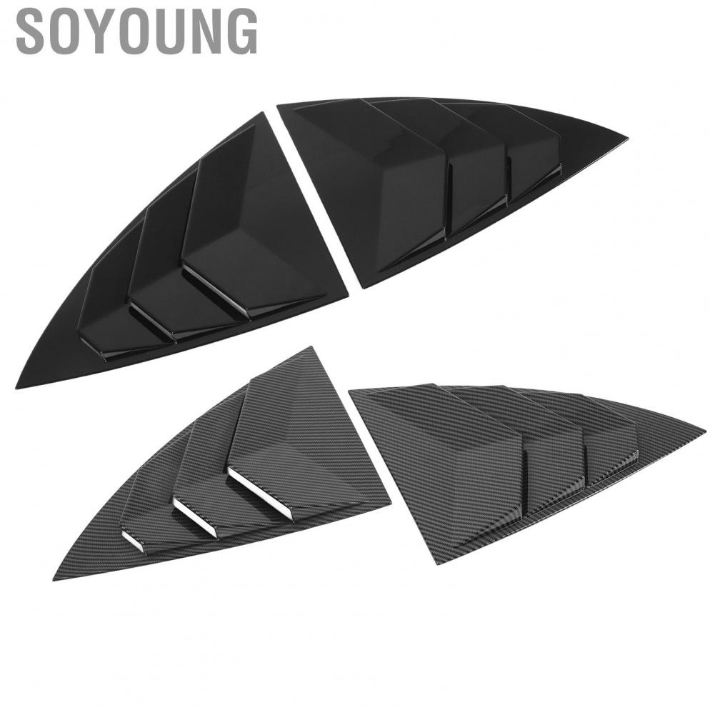 Soyoung Side Window Spoiler  Louvers Trim Triangle East To Install Scratch Resistant for Model Y