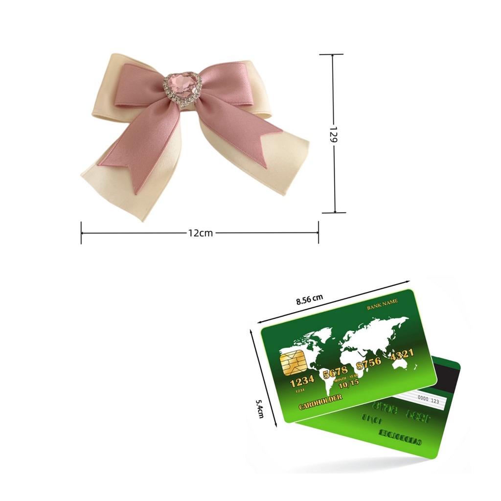 1 Kẹp Tóc Hình Nơ / Trái Tim Đính Ngọc Trai Giả Phong Cách Hàn Quốc Ngọt Ngào