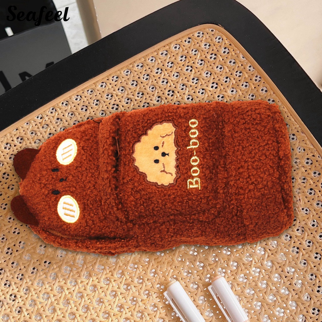 Túi Đựng Bút Lông Xù Chống Mòn Đa Năng Sức Chứa Lớn