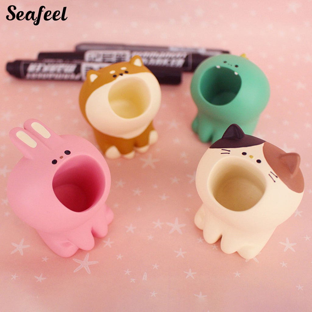 Giá Đỡ Bút Mini Bằng Nhựa Resin Hình Động Vật Hoạt Hình Phong Cách Nhật Bản