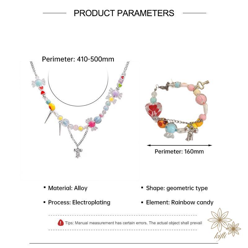 Vòng cổ / Vòng Tay Y2K Phối Nơ Tua Rua Màu Sắc Ngọt Ngào Phong Cách Hàn Quốc Thời Trang Mùa Hè Cho Nữ