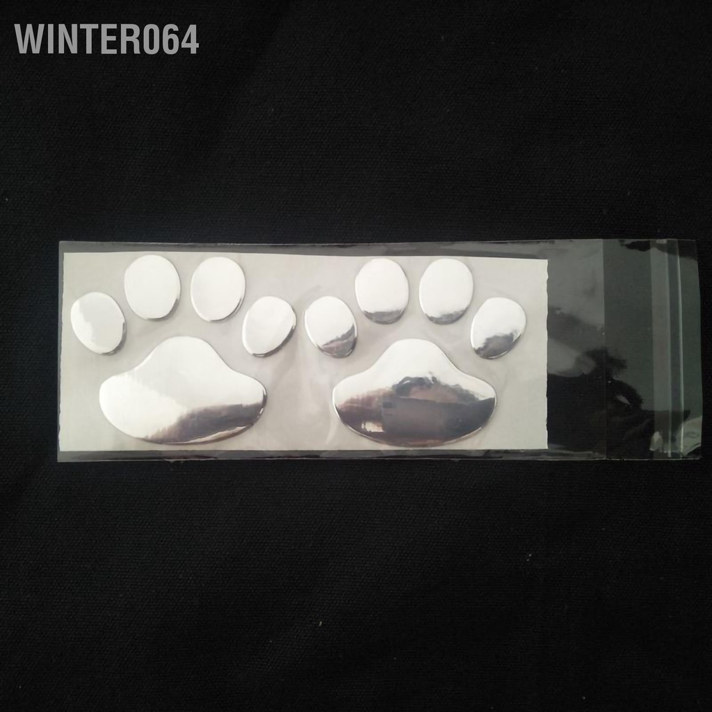 Winter064 2 Chiếc Đa Năng Nhựa PVC Dog Paw Dấu Chân Dán Xe Hiệu Decal Trang Trí Phụ Kiện Bên Ngoài
