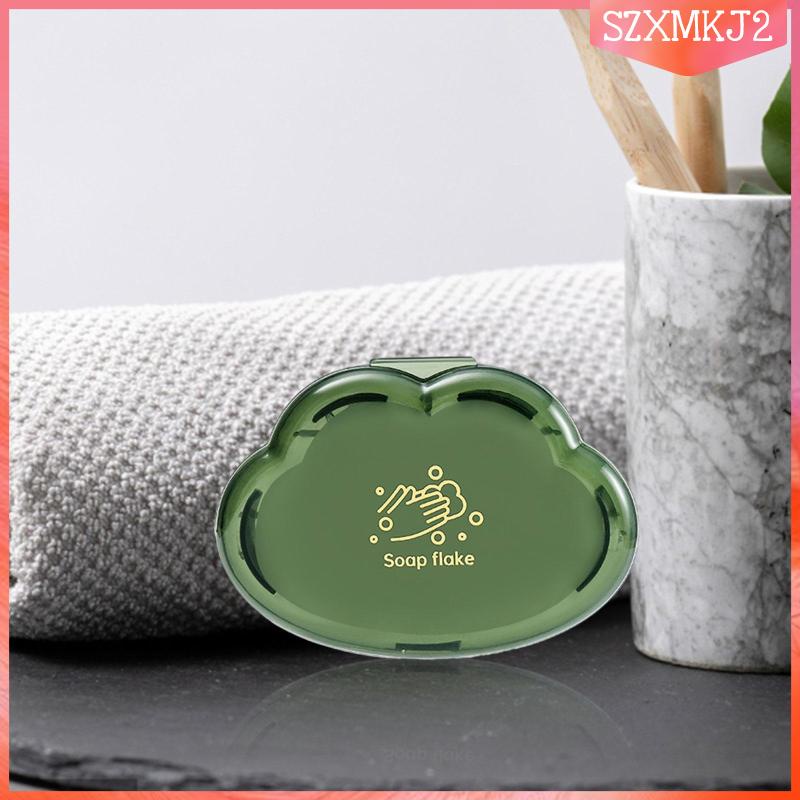 Bộ 50 Miếng Xà Phòng Giấy Hình Đám Mây Có Thể Hòa Tan Kèm Hộp Đựng Cho Du Lịch