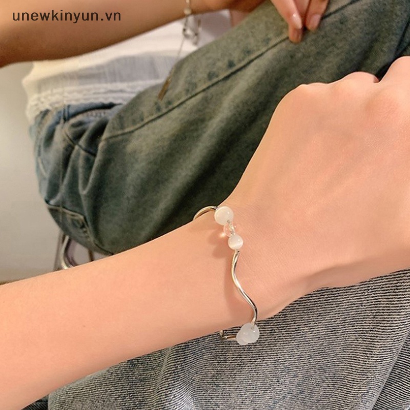Uu Vòng Tay Chuỗi Hạt Đá opal Thiết Kế Tối Giản Sáng Tạo Phong Cách Retro Hàn Quốc Cho Nữ