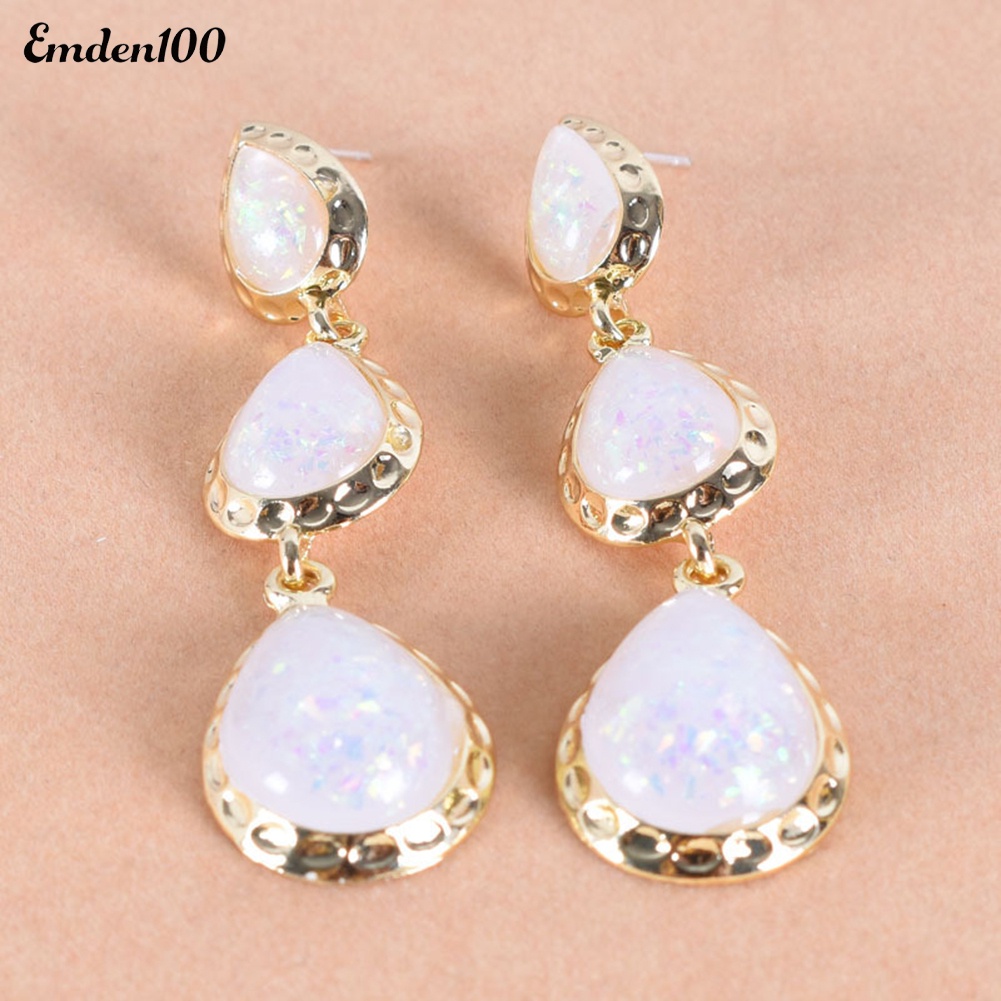 Đôi Bông Tai Dáng Dài Đính Đá Hình Giọt Nước Thời Trang Cho Nữ