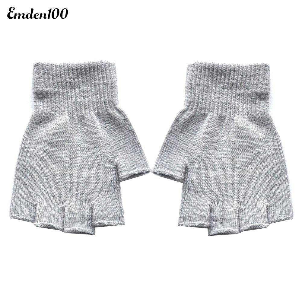 1 Đôi Găng Tay Len Hở Ngón Mềm Mại Ấm Áp