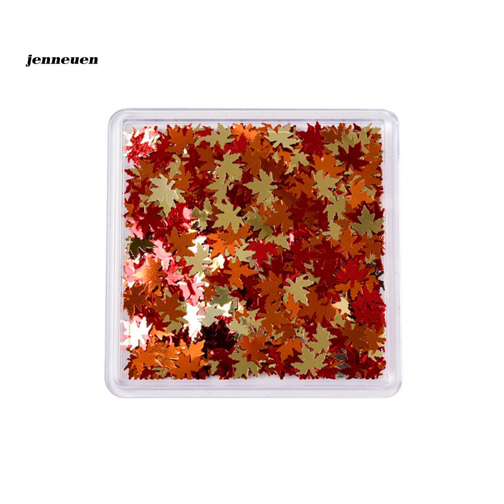 1 Hộp Nhãn Dán Trang Trí Móng Tay An Toàn Hình Lá Phong Lấp Lánh Siêu Mỏng