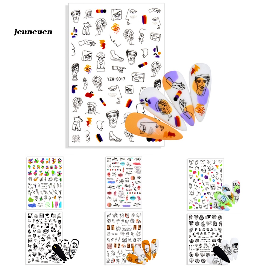 Miếng Dán Trang Trí Móng Tay Họa Tiết Hình Học Độc Đáo