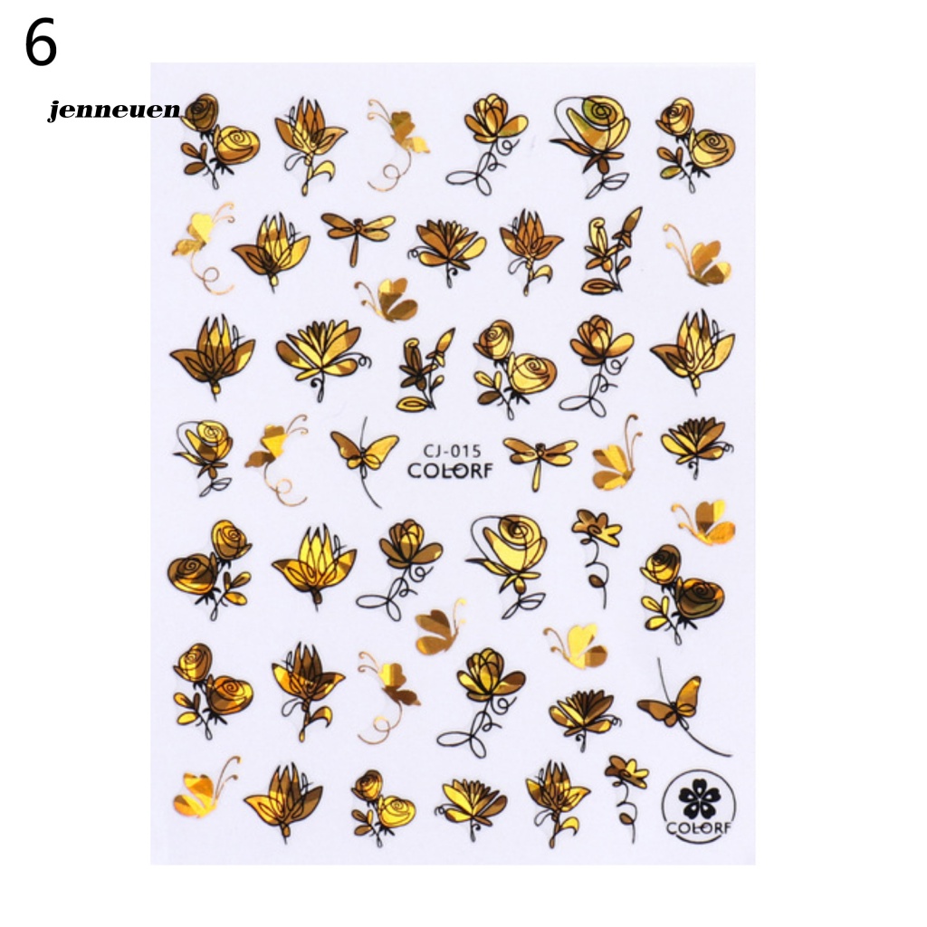 Jen Giấy Dán Móng Tay Siêu Mỏng Chuyển Đổi Hình Hoa Phong Nhiều Màu Sắc Sống Động DIY Cho Nữ