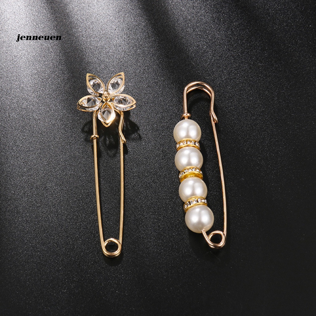 Set 5 Kẹp Cài Áo Đính Ngọc Trai Nhân Tạo Thời Trang