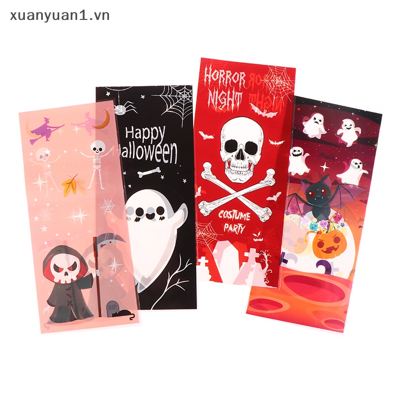 Set 100 Túi Nhựa Đựng Bánh Kẹo Phong Cách Halloween Độc Đáo