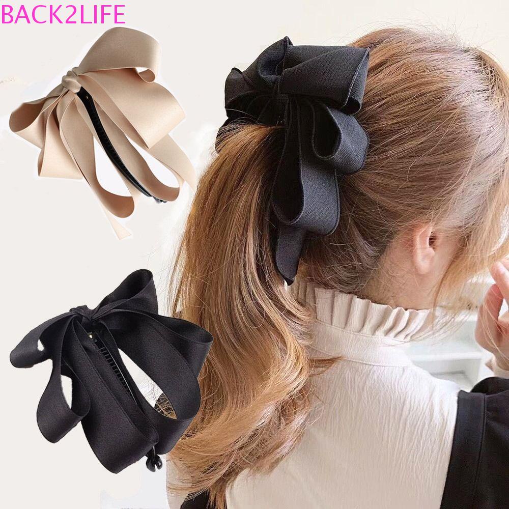 Kẹp Tóc Nơ / Quả Chuối Cố Định Đuôi Ngựa Phong Cách Vintage Dễ Thương Sáng Tạo Dành Cho Bạn Nữ 2Li