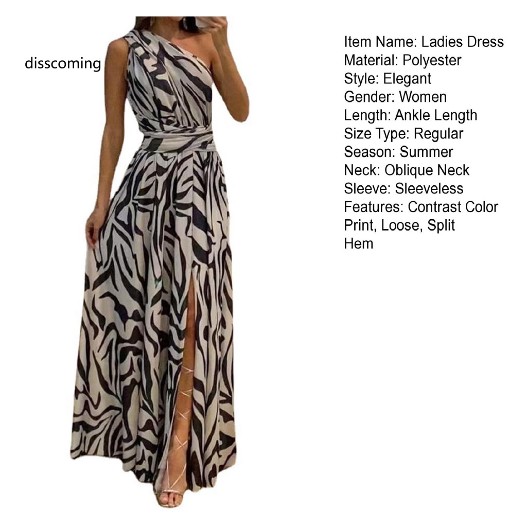 Áo Thun SL SL SL SL SL SL SL| Đầm Maxi Không Tay Lưng Cao In Họa Tiết Màu Tương Phản Thời Trang Mùa Hè Xinh Xắn Cho Nữ