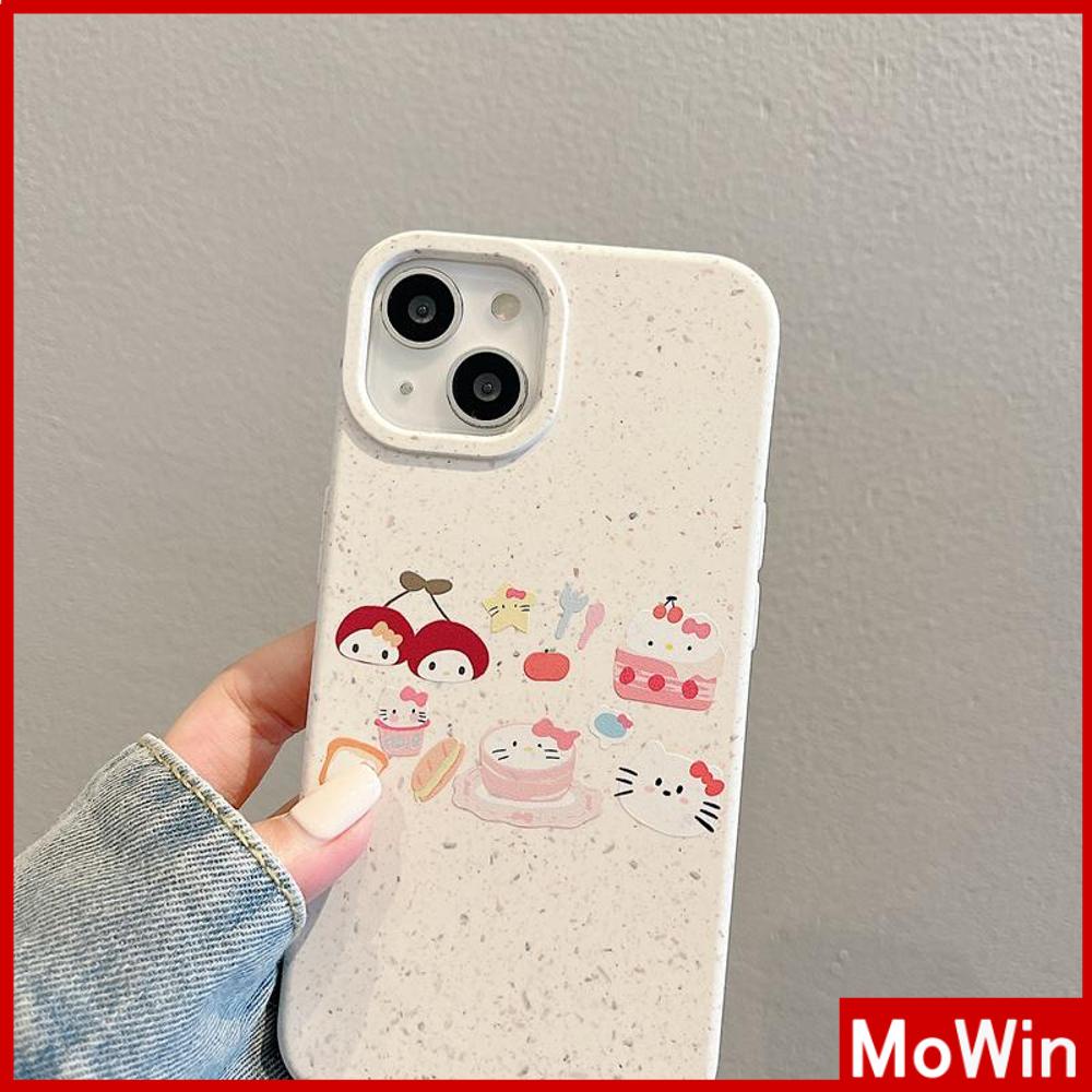 Ốp lưng iPhone 14 Pro max Ốp lưng iPhone có thể phân hủy thân thiện với môi trường Vỏ bảo vệ chống sốc mềm Màu trắng Anh đào thơm ngon Chú mèo dễ thương Tương thích với iPhone 13 Pro max 12 Pro Max 11 XS 7 8