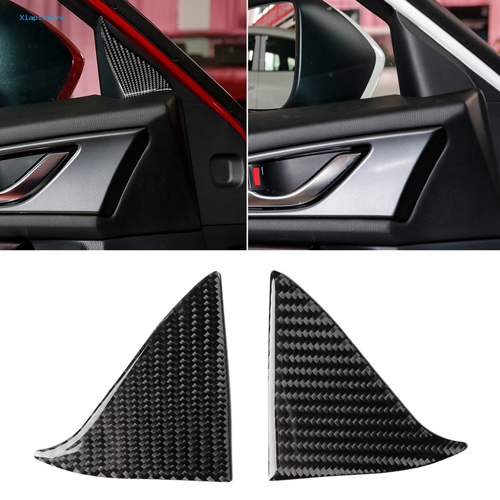 Bộ 2 Miếng Dán Trang Trí Cửa Sổ Xe Hơi Mazda 3 Axela Bằng Sợi Carbon