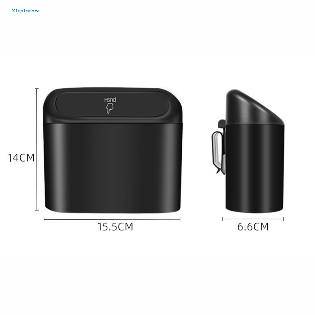 Thùng Rác Nắp Lật Dạng Kẹp Màu Đen Đa Năng Tháo Rời Được Tiện Lợi Dành Cho Ô Tô