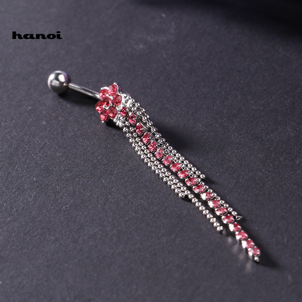 1 Khuyên Rốn Hình Hoa Đính Đá Nhân Tạo Thời Trang