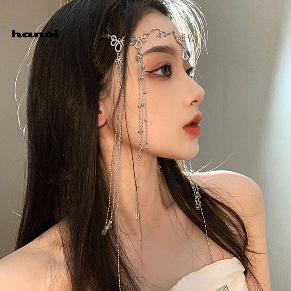 Chuỗi Dây Đeo Trán Đính Đá Tua Rua Phong Cách Cổ Điển Thanh Lịch Dành Cho Nữ