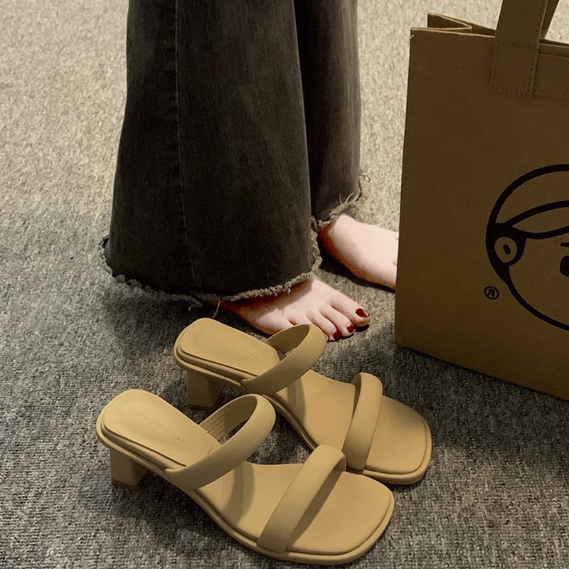 Aès dép sandal nữ đế cao giày cao gót nữ đi chơi giày sandal cao gót mũi hở 2023NEW mẫu mới B94G0KQ