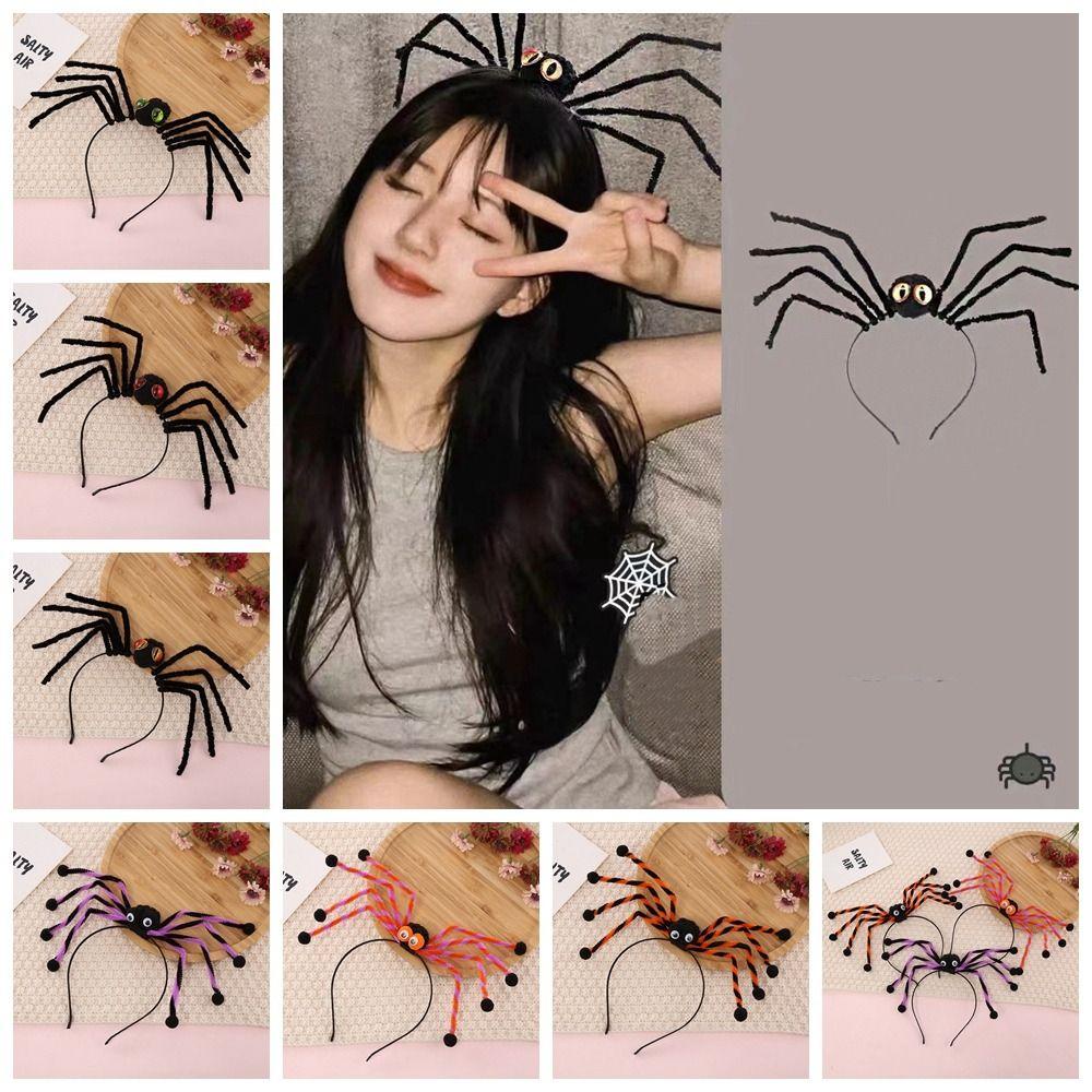 Băng Đô Cài Tóc Hình Mạng Nhện Bằng Bông Hóa Trang halloween