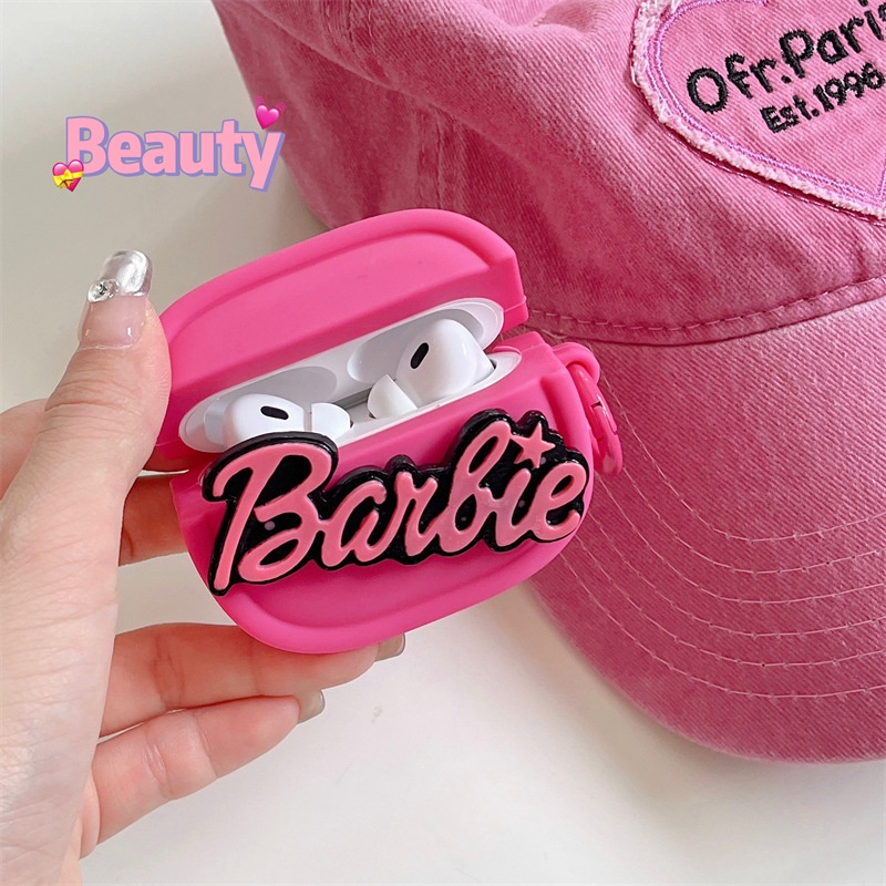 Ere1 movie barbie bluetooth case airpods pro ins pink earphone case fit for air pods 1/2/3 earphone cover protector gir