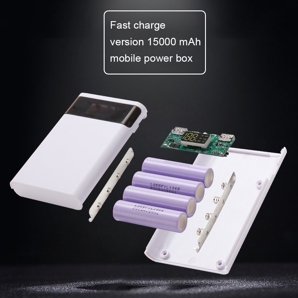 Hộp Pin Sạc Dự Phòng 18650 20000mAh USB Type C 5V Không Cần Pin Cho iPhone Xiaomi Huawei