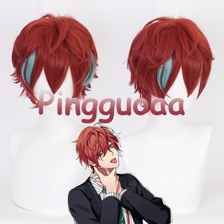 DRB Doppo Kannonzaka Cosplay Division Rap Battle Hypnosis Mic Cosplay 30cm Mixed Color Wigs Heat Resistant Wig + Wig Cap