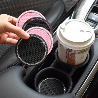 1 đế lót ly bằng cao su chống trượt đính đá giả kim cương 7cm