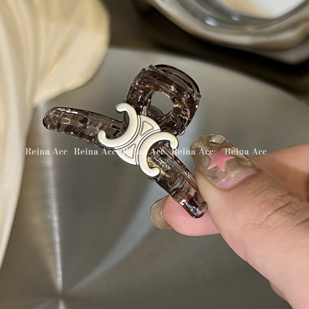 Kẹp Tóc Mini Hình Chữ C Màu Nâu Phong Cách Thời Trang Mới 2023