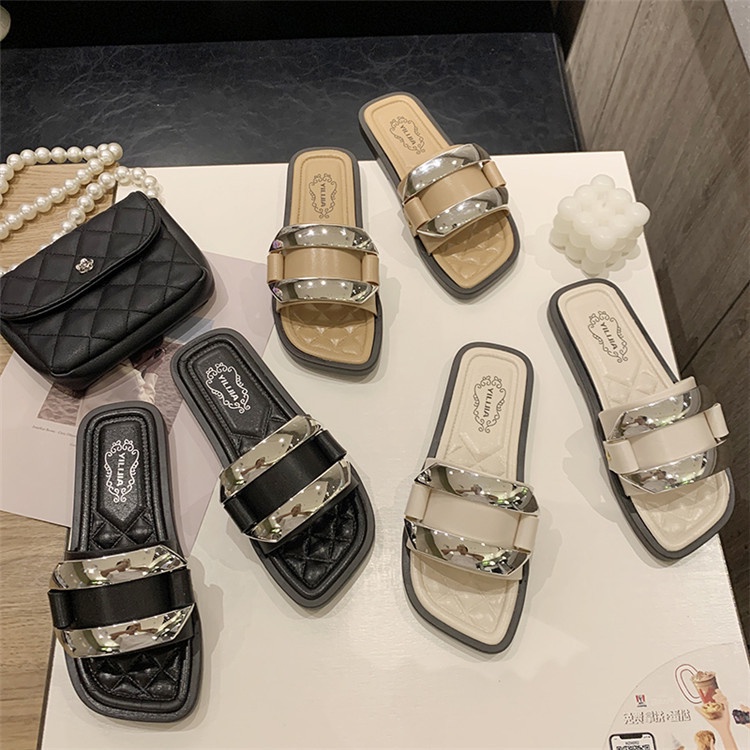 ZTAIXIELUA Dép Quai Ngang Khóa Vuông Thời Trang Mùa Hè Dành Cho Nữ