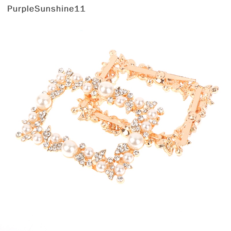 1 Khóa Kẹp Kim Loại Đính Đá Và Ngọc Trai Trang Trí Giày Cao Gót