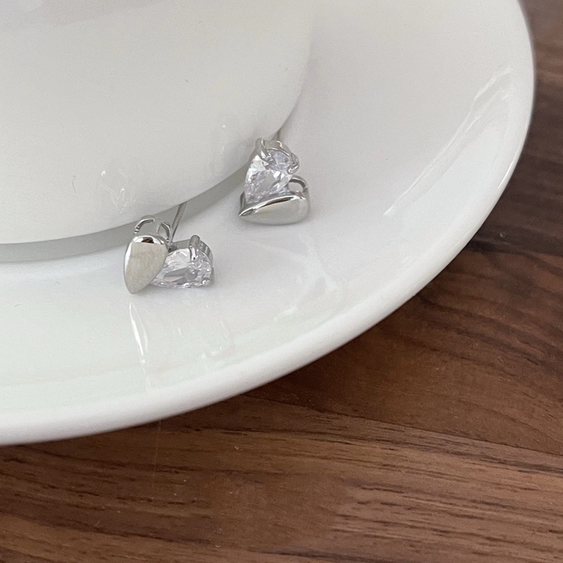 Bông Tai Mạ Bạc 925 Hình Giọt Nước Đính Kim Cương Nhân Tạo Thời Trang