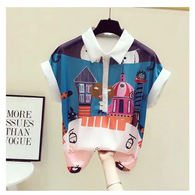 Áo Sơ Mi Ngắn Tay In Hình Nữ Plus Size C11291