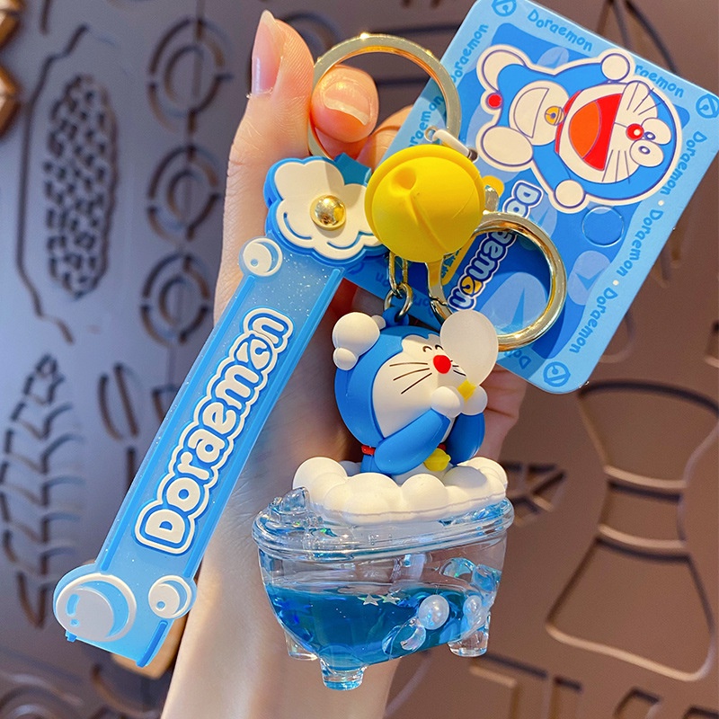 Móc Khóa Hình Bình Nước Tắm Doraemon Đáng Yêu