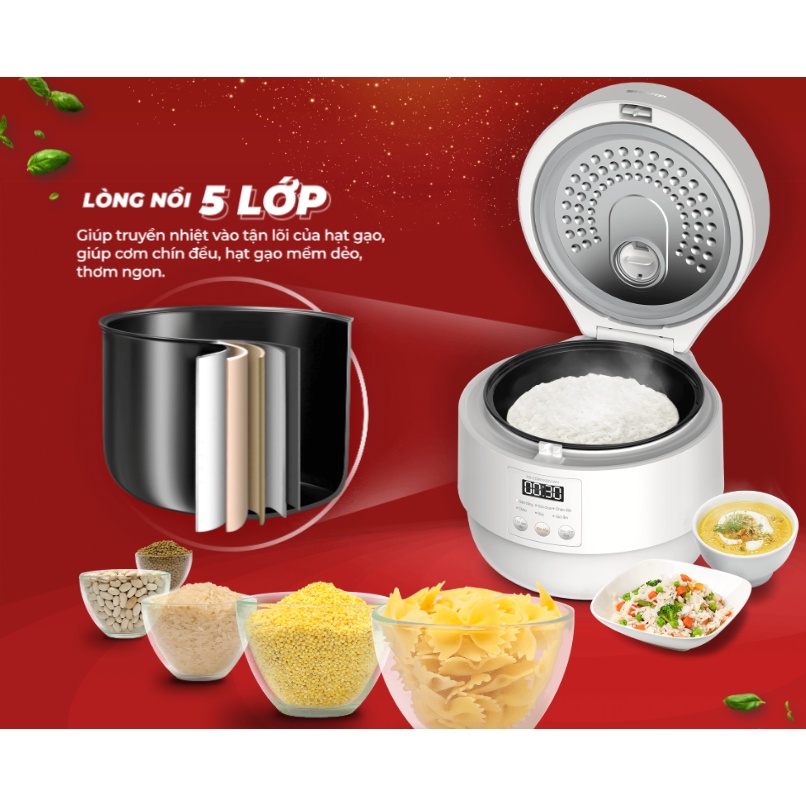 Nồi cơm điện Sharp 1 lít KS-COM100DV-RD  và KS-COM100DV-WH  - Bảo hành 12 tháng chính hãng