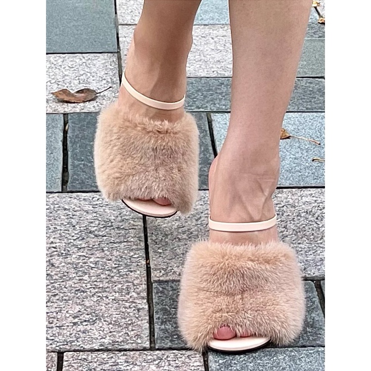 Dép Cao Gót Da Lộn Mũi Vuông size 34-40