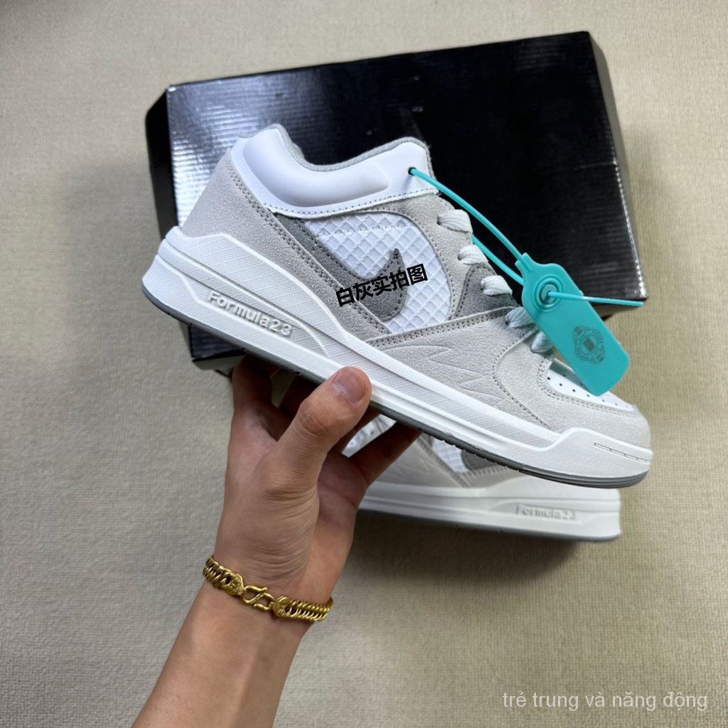 Giày Thể Thao AJ Stadium 90 Màu Trắng Xám Thiết Kế Mới Thoáng Khí Hợp Thời Trang