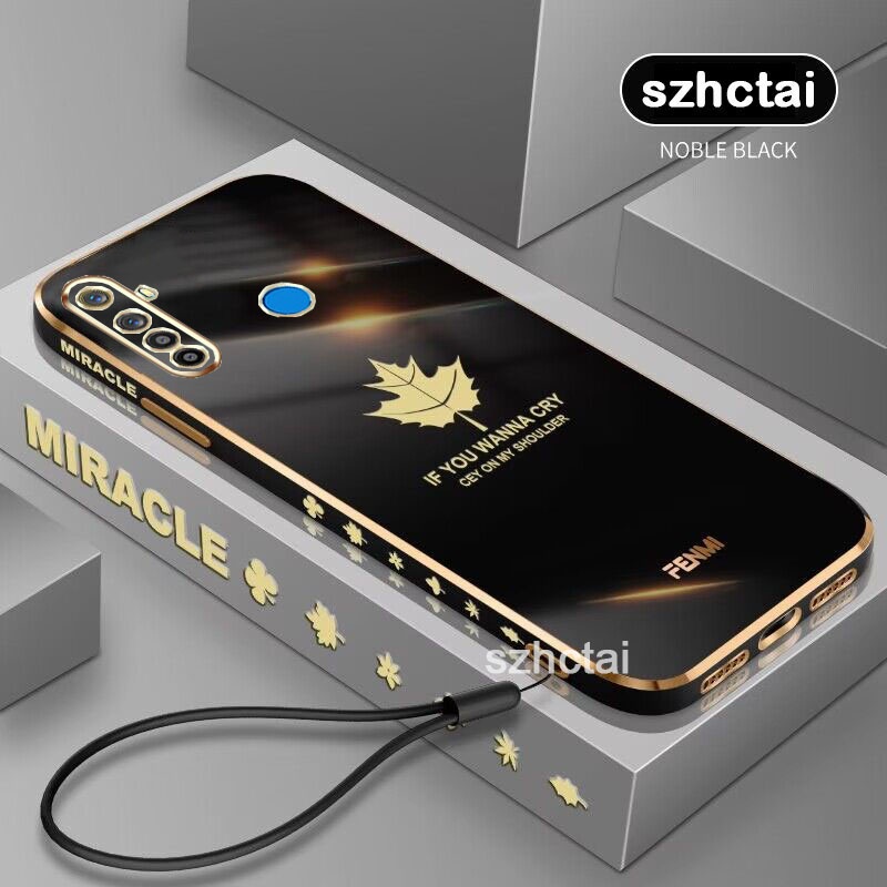 ốp lưng Realme 5 5i 6i 5 pro c3 Ốp Điện Thoại Silicon Mềm Mạ Điện 6D Sang Trọng Có Dây Đeo Cho Realme 5 5i 6i 5 pro c3