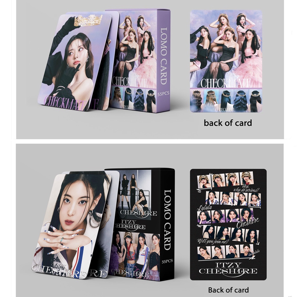 55pcs/box ITZY CHESHIRE CHECKMATE BOYS LIKE YOU Album Photocards Blah Blah Blah Lomo Cards Crazy In Love Kpop Postcards LETAOTAO2023