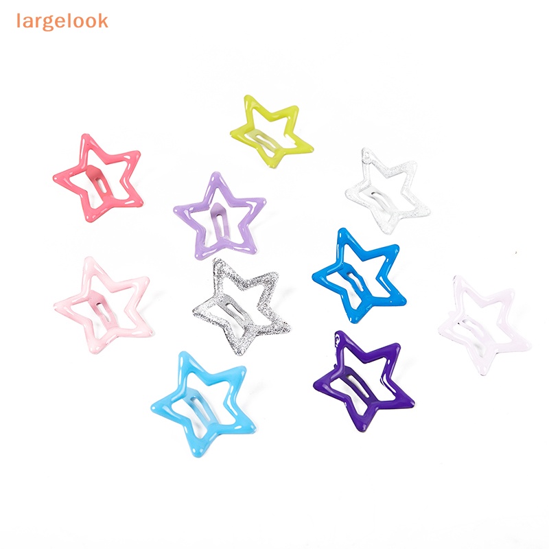 Bộ 2 Kẹp Tóc Kim Loại Hình Ngôi Sao Nhiều Màu Sắc Phong Cách Hàn Quốc Y2K