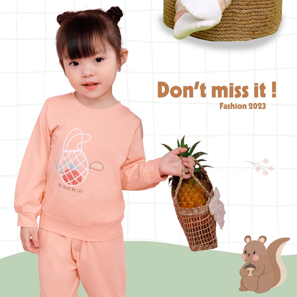 Bộ Dài Tay Cotton DOKMA Hình In Đáng Yêu Cho Bé Mã DB1807