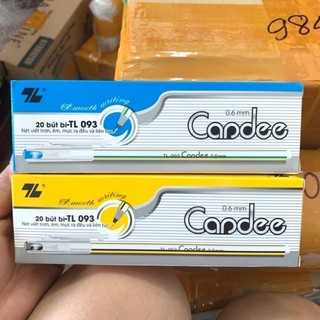Bút bi nến candee hộp 20 chiếc. mực xanh/đen